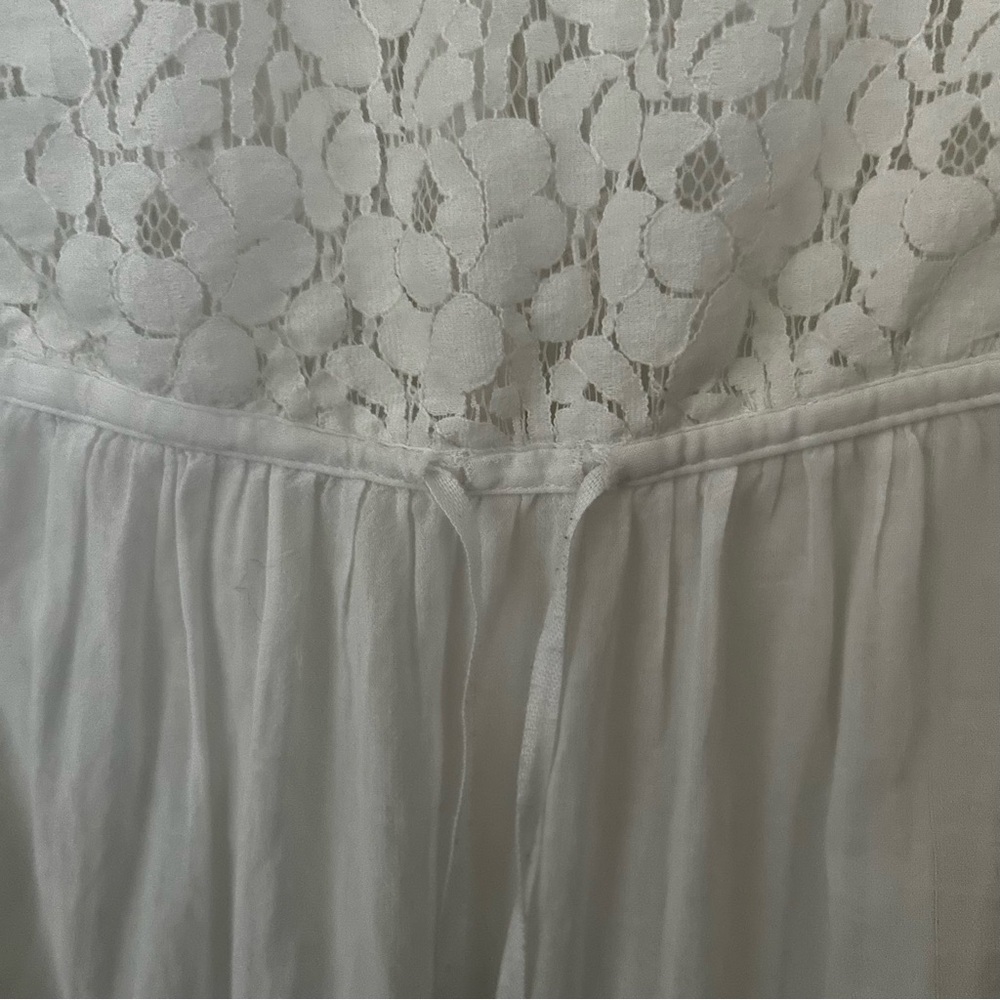 Free People White Lace Tunic Top – Button Front Boho Chic Size XS - Picture 8 of 9
